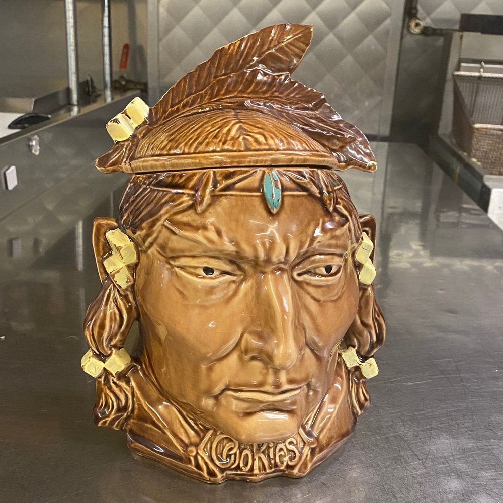 Mccoy Brown 60’s Native American Ceramic Cookie Jar